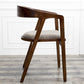 Contemporary Home Dining Chair Rubberwood Upholstered Arm Chair