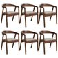 Contemporary Home Dining Chair Rubberwood Upholstered Arm Chair