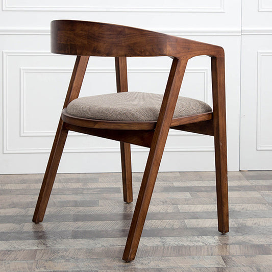 Silla de comedor para el hogar contemporánea silla de brazo tapizado de madera