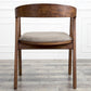 Contemporary Home Dining Chair Rubberwood Upholstered Arm Chair