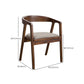 Contemporary Home Dining Chair Rubberwood Upholstered Arm Chair