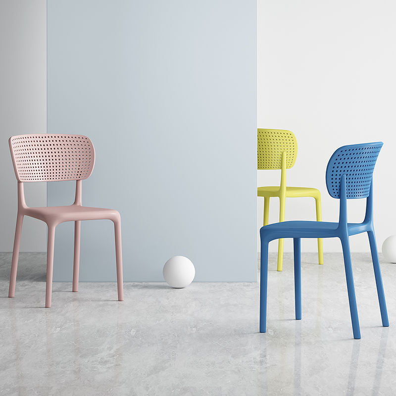 Modern Indoor-Outdoor Chair Plastic Open Back Dining Chair Set Clearhalo 'Dining Chairs' 'Dining Tables & Seating' 'dining_chair' 'furn' 'furn_dining_chair' 'Furniture' 'Kitchen & Dining Furniture' 6846317