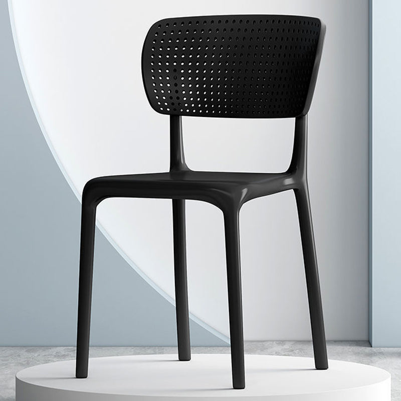 Modern Indoor-Outdoor Chair Plastic Open Back Dining Chair Set Black 1 Piece Clearhalo 'Dining Chairs' 'Dining Tables & Seating' 'dining_chair' 'furn' 'furn_dining_chair' 'Furniture' 'Kitchen & Dining Furniture' 6846318