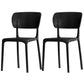 Modern Indoor-Outdoor Chair Plastic Open Back Dining Chair Set Black 2 Piece Set Clearhalo 'Dining Chairs' 'Dining Tables & Seating' 'dining_chair' 'furn' 'furn_dining_chair' 'Furniture' 'Kitchen & Dining Furniture' 6846319