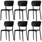 Modern Indoor-Outdoor Chair Plastic Open Back Dining Chair Set Black 6 Piece Set Clearhalo 'Dining Chairs' 'Dining Tables & Seating' 'dining_chair' 'furn' 'furn_dining_chair' 'Furniture' 'Kitchen & Dining Furniture' 6846324