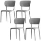 Modern Indoor-Outdoor Chair Plastic Open Back Dining Chair Set Grey 4 Piece Set Clearhalo 'Dining Chairs' 'Dining Tables & Seating' 'dining_chair' 'furn' 'furn_dining_chair' 'Furniture' 'Kitchen & Dining Furniture' 6846331