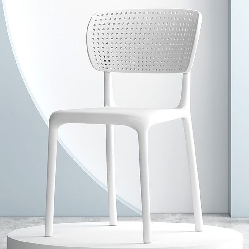 Modern Indoor-Outdoor Chair Plastic Open Back Dining Chair Set White 1 Piece Clearhalo 'Dining Chairs' 'Dining Tables & Seating' 'dining_chair' 'furn' 'furn_dining_chair' 'Furniture' 'Kitchen & Dining Furniture' 6846337