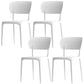 Modern Indoor-Outdoor Chair Plastic Open Back Dining Chair Set White 4 Piece Set Clearhalo 'Dining Chairs' 'Dining Tables & Seating' 'dining_chair' 'furn' 'furn_dining_chair' 'Furniture' 'Kitchen & Dining Furniture' 6846339