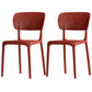 Modern Indoor-Outdoor Chair Plastic Open Back Dining Chair Set Red 2 Piece Set Clearhalo 'Dining Chairs' 'Dining Tables & Seating' 'dining_chair' 'furn' 'furn_dining_chair' 'Furniture' 'Kitchen & Dining Furniture' 6846343