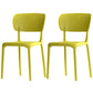 Modern Indoor-Outdoor Chair Plastic Open Back Dining Chair Set Yellow 2 Piece Set Clearhalo 'Dining Chairs' 'Dining Tables & Seating' 'dining_chair' 'furn' 'furn_dining_chair' 'Furniture' 'Kitchen & Dining Furniture' 6846353