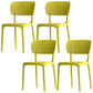 Modern Indoor-Outdoor Chair Plastic Open Back Dining Chair Set Yellow 4 Piece Set Clearhalo 'Dining Chairs' 'Dining Tables & Seating' 'dining_chair' 'furn' 'furn_dining_chair' 'Furniture' 'Kitchen & Dining Furniture' 6846354