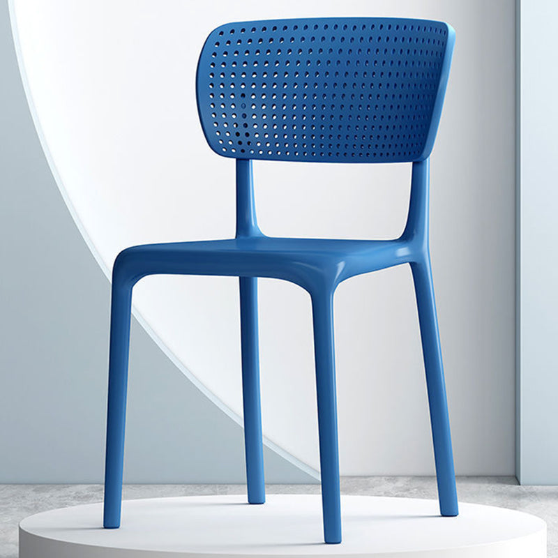 Modern Indoor-Outdoor Chair Plastic Open Back Dining Chair Set Blue 1 Piece Clearhalo 'Dining Chairs' 'Dining Tables & Seating' 'dining_chair' 'furn' 'furn_dining_chair' 'Furniture' 'Kitchen & Dining Furniture' 6846357