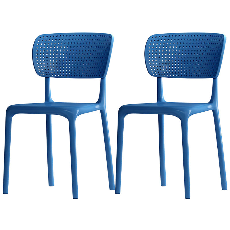 Modern Indoor-Outdoor Chair Plastic Open Back Dining Chair Set Blue 2 Piece Set Clearhalo 'Dining Chairs' 'Dining Tables & Seating' 'dining_chair' 'furn' 'furn_dining_chair' 'Furniture' 'Kitchen & Dining Furniture' 6846358