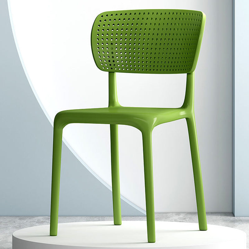 Modern Indoor-Outdoor Chair Plastic Open Back Dining Chair Set Green 1 Piece Clearhalo 'Dining Chairs' 'Dining Tables & Seating' 'dining_chair' 'furn' 'furn_dining_chair' 'Furniture' 'Kitchen & Dining Furniture' 6846362
