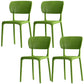 Modern Indoor-Outdoor Chair Plastic Open Back Dining Chair Set Green 4 Piece Set Clearhalo 'Dining Chairs' 'Dining Tables & Seating' 'dining_chair' 'furn' 'furn_dining_chair' 'Furniture' 'Kitchen & Dining Furniture' 6846364