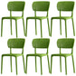 Modern Indoor-Outdoor Chair Plastic Open Back Dining Chair Set Green 6 Piece Set Clearhalo 'Dining Chairs' 'Dining Tables & Seating' 'dining_chair' 'furn' 'furn_dining_chair' 'Furniture' 'Kitchen & Dining Furniture' 6846365