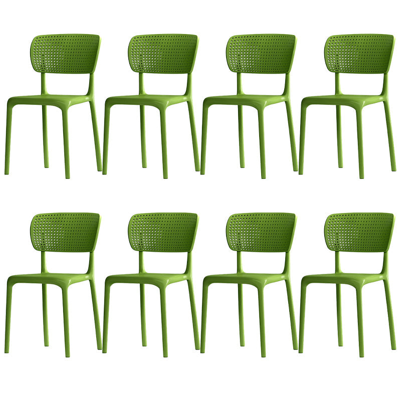 Modern Indoor-Outdoor Chair Plastic Open Back Dining Chair Set Green 8 Piece Set Clearhalo 'Dining Chairs' 'Dining Tables & Seating' 'dining_chair' 'furn' 'furn_dining_chair' 'Furniture' 'Kitchen & Dining Furniture' 6846366