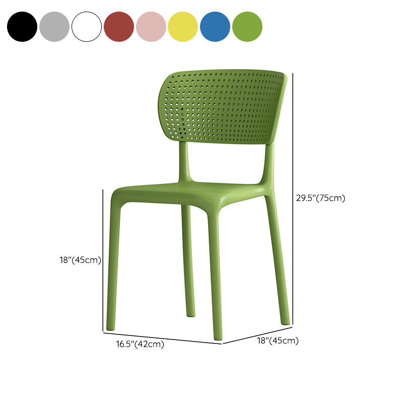 Modern Indoor-Outdoor Chair Plastic Open Back Dining Chair Set Clearhalo 'Dining Chairs' 'Dining Tables & Seating' 'dining_chair' 'furn' 'furn_dining_chair' 'Furniture' 'Kitchen & Dining Furniture' 6846367