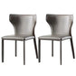 Faux Leather Dining Chair Modern Style Wingback Armless Chair Light Gray 2 Piece Set Clearhalo 'Dining Chairs' 'Dining Tables & Seating' 'dining_chair' 'furn' 'furn_dining_chair' 'Furniture' 'Kitchen & Dining Furniture' 6846370