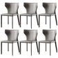 Faux Leather Dining Chair Modern Style Wingback Armless Chair Light Gray 6 Piece Set Clearhalo 'Dining Chairs' 'Dining Tables & Seating' 'dining_chair' 'furn' 'furn_dining_chair' 'Furniture' 'Kitchen & Dining Furniture' 6846375