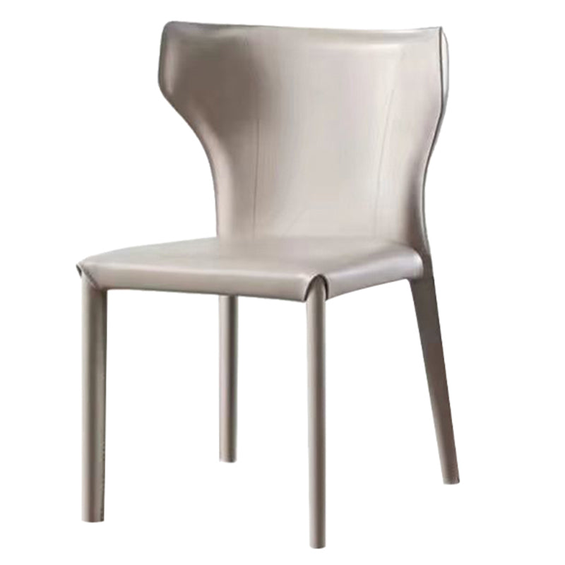 Faux Leather Dining Chair Modern Style Wingback Armless Chair Clearhalo 'Dining Chairs' 'Dining Tables & Seating' 'dining_chair' 'furn' 'furn_dining_chair' 'Furniture' 'Kitchen & Dining Furniture' 6846377