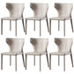 Faux Leather Dining Chair Modern Style Wingback Armless Chair Off-White 6 Piece Set Clearhalo 'Dining Chairs' 'Dining Tables & Seating' 'dining_chair' 'furn' 'furn_dining_chair' 'Furniture' 'Kitchen & Dining Furniture' 6846395