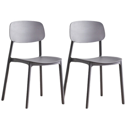 Plastic Dining Chair Modern Style Open Back Dining Armless Chair