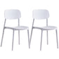 Plastic Dining Chair Modern Style Open Back Dining Armless Chair