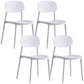 Plastic Dining Chair Modern Style Open Back Dining Armless Chair