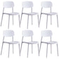 Plastic Dining Chair Modern Style Open Back Dining Armless Chair