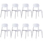 Plastic Dining Chair Modern Style Open Back Dining Armless Chair