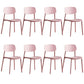 Plastic Dining Chair Modern Style Open Back Dining Armless Chair