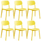 Plastic Dining Chair Modern Style Open Back Dining Armless Chair