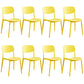 Plastic Dining Chair Modern Style Open Back Dining Armless Chair