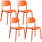 Plastic Dining Chair Modern Style Open Back Dining Armless Chair