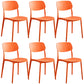 Plastic Dining Chair Modern Style Open Back Dining Armless Chair