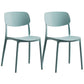 Plastic Dining Chair Modern Style Open Back Dining Armless Chair