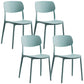 Plastic Dining Chair Modern Style Open Back Dining Armless Chair