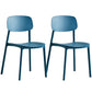 Plastic Dining Chair Modern Style Open Back Dining Armless Chair