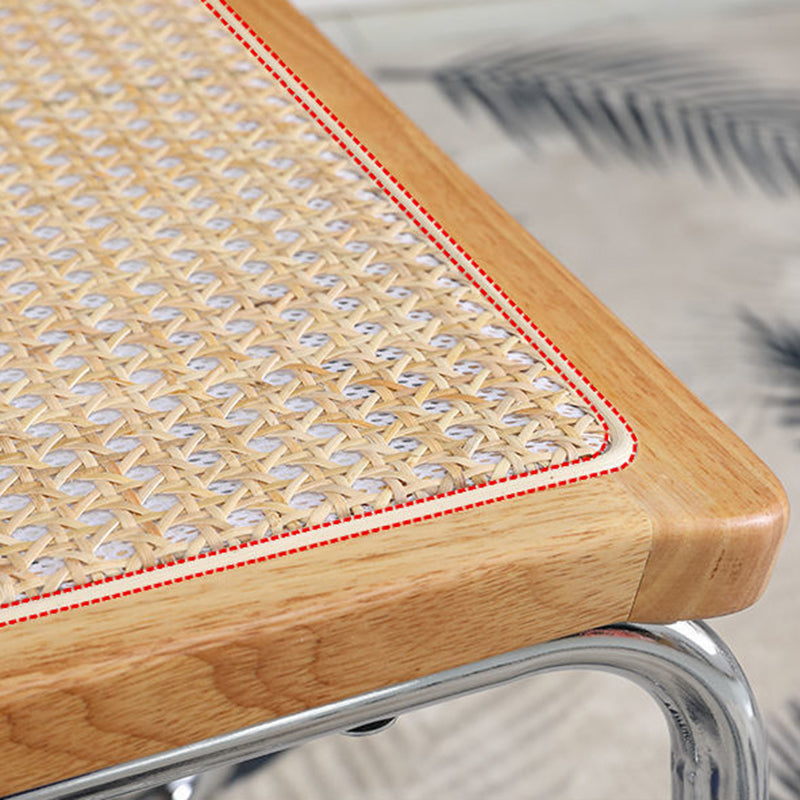 Metalen zijstoel Moderne stijl Open rugarmloze stoel met zilveren been