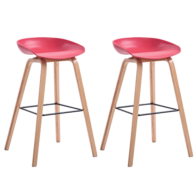 Sgabelli da bar in plastica bassa sgabello da pranzo con base in legno massiccio