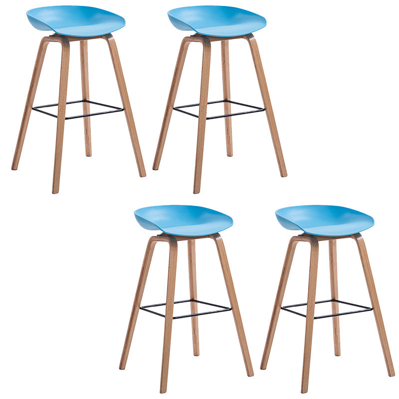 Sgabelli da bar in plastica bassa sgabello da pranzo con base in legno massiccio