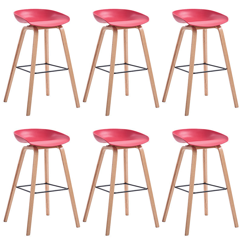 Sgabelli da bar in plastica bassa sgabello da pranzo con base in legno massiccio
