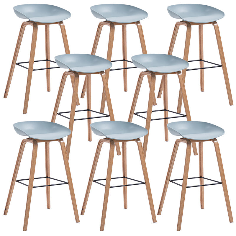 Sgabelli da bar in plastica bassa sgabello da pranzo con base in legno massiccio