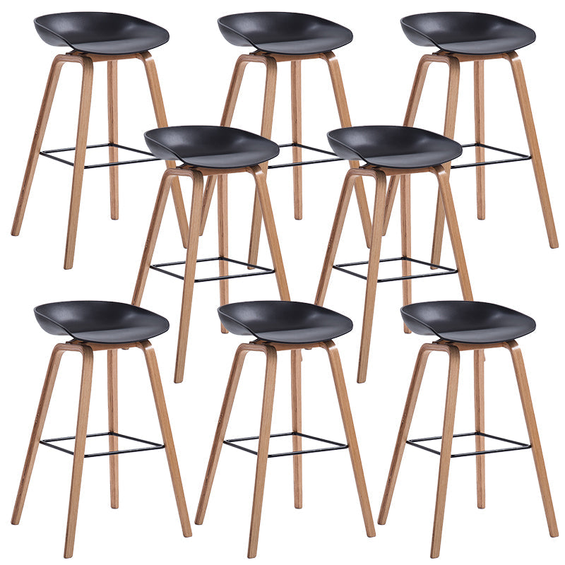 Sgabelli da bar in plastica bassa sgabello da pranzo con base in legno massiccio