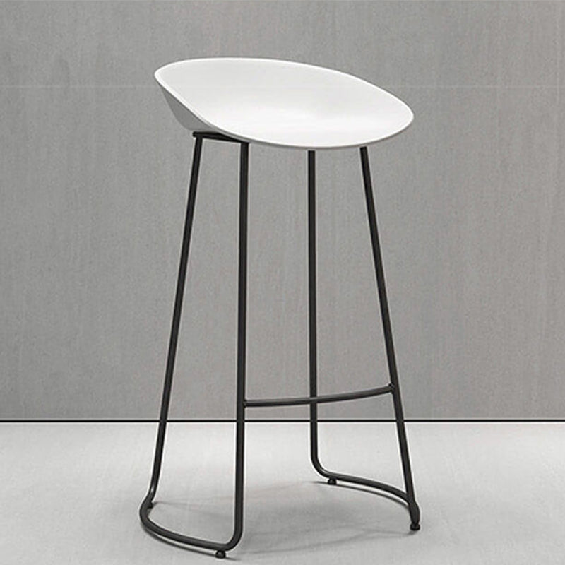 Industrial Plastic Bar Stool Armless Dining Stool with Metal Base Clearhalo 'Bar Furniture' 'Bar Stools' 'bar_stools' 'furn' 'furn_bar_stools' 'Furniture' 'Kitchen & Dining Furniture' 6846553