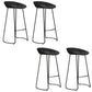 Industrial Plastic Bar Stool Armless Dining Stool with Metal Base Black 4 Piece Set Clearhalo 'Bar Furniture' 'Bar Stools' 'bar_stools' 'furn' 'furn_bar_stools' 'Furniture' 'Kitchen & Dining Furniture' 6846555