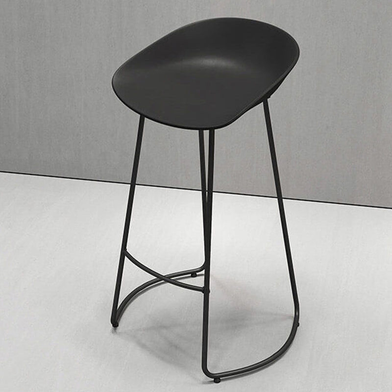 Industrial Plastic Bar Stool Armless Dining Stool with Metal Base Clearhalo 'Bar Furniture' 'Bar Stools' 'bar_stools' 'furn' 'furn_bar_stools' 'Furniture' 'Kitchen & Dining Furniture' 6846556