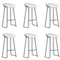 Industrial Plastic Bar Stool Armless Dining Stool with Metal Base White 6 Piece Set Clearhalo 'Bar Furniture' 'Bar Stools' 'bar_stools' 'furn' 'furn_bar_stools' 'Furniture' 'Kitchen & Dining Furniture' 6846557