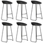 Industrial Plastic Bar Stool Armless Dining Stool with Metal Base Black 6 Piece Set Clearhalo 'Bar Furniture' 'Bar Stools' 'bar_stools' 'furn' 'furn_bar_stools' 'Furniture' 'Kitchen & Dining Furniture' 6846559